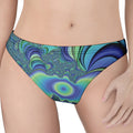 Blue Fractal Print Women's Thong