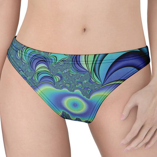 Blue Fractal Print Women's Thong