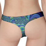 Blue Fractal Print Women's Thong