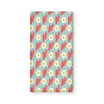 Blue Fried Egg And Bacon Pattern Print Baby Crib Sheet
