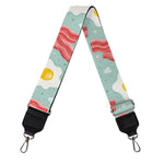 Blue Fried Egg And Bacon Pattern Print Bag Strap