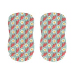 Blue Fried Egg And Bacon Pattern Print Bar Stool Covers