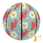 Blue Fried Egg And Bacon Pattern Print Basketball
