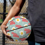 Blue Fried Egg And Bacon Pattern Print Basketball