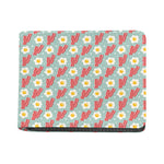 Blue Fried Egg And Bacon Pattern Print Bifold Wallet