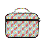 Blue Fried Egg And Bacon Pattern Print Briefcase Bible Bag