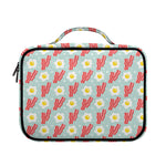 Blue Fried Egg And Bacon Pattern Print Briefcase Bible Bag