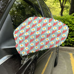 Blue Fried Egg And Bacon Pattern Print Car Side Mirror Covers