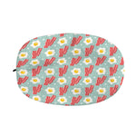 Blue Fried Egg And Bacon Pattern Print Car Side Mirror Covers