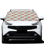 Blue Fried Egg And Bacon Pattern Print Car Windshield Snow Cover