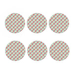 Blue Fried Egg And Bacon Pattern Print Coaster Set