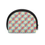 Blue Fried Egg And Bacon Pattern Print Coin Purse
