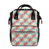 Blue Fried Egg And Bacon Pattern Print Diaper Bag