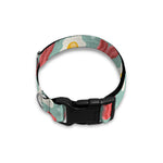 Blue Fried Egg And Bacon Pattern Print Dog Collar