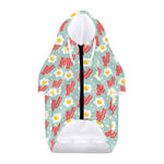 Blue Fried Egg And Bacon Pattern Print Dog Zip Up Hoodie
