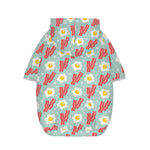 Blue Fried Egg And Bacon Pattern Print Dog Zip Up Hoodie