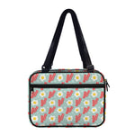 Blue Fried Egg And Bacon Pattern Print Double Strap Bible Bag