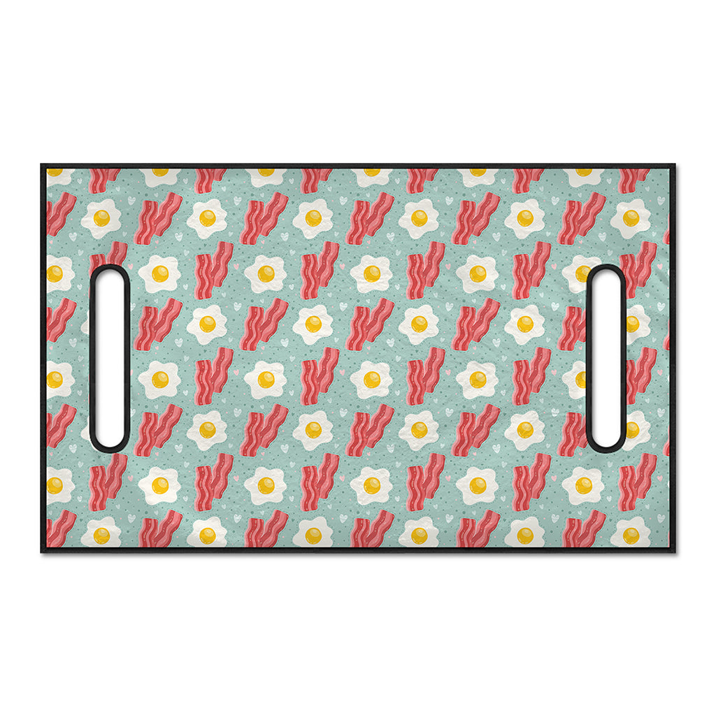Blue Fried Egg And Bacon Pattern Print Golf Cart Seat Cover