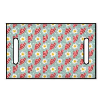 Blue Fried Egg And Bacon Pattern Print Golf Cart Seat Cover