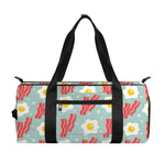 Blue Fried Egg And Bacon Pattern Print Gym Bag