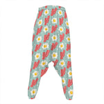 Blue Fried Egg And Bacon Pattern Print Hammer Pants