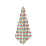 Blue Fried Egg And Bacon Pattern Print Hand Towel