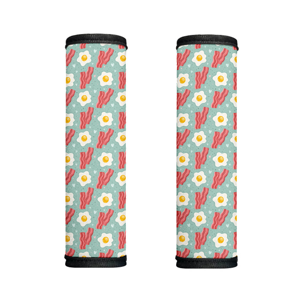 Blue Fried Egg And Bacon Pattern Print Handle Covers
