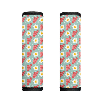 Blue Fried Egg And Bacon Pattern Print Handle Covers