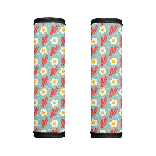 Blue Fried Egg And Bacon Pattern Print Handle Covers