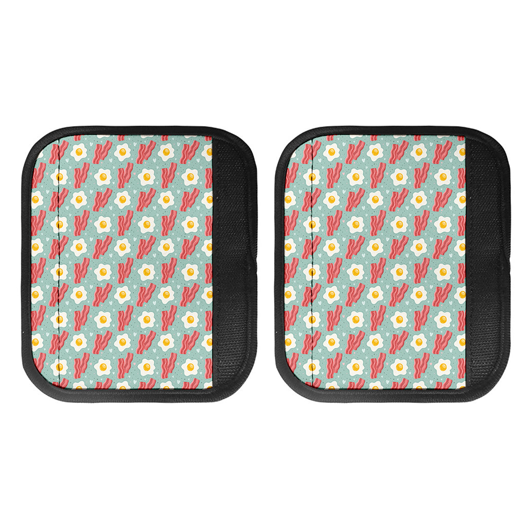 Blue Fried Egg And Bacon Pattern Print Handle Covers