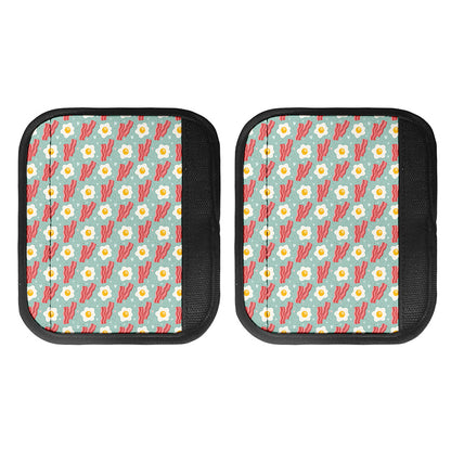 Blue Fried Egg And Bacon Pattern Print Handle Covers