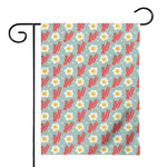 Blue Fried Egg And Bacon Pattern Print House Flag