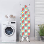 Blue Fried Egg And Bacon Pattern Print Ironing Board Cover