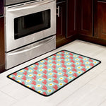 Blue Fried Egg And Bacon Pattern Print Kitchen Mat