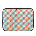 Blue Fried Egg And Bacon Pattern Print Laptop Sleeve