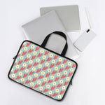 Blue Fried Egg And Bacon Pattern Print Laptop Sleeve With Handle