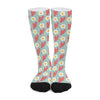 Blue Fried Egg And Bacon Pattern Print Long Socks