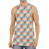 Blue Fried Egg And Bacon Pattern Print Men's Muscle Tank Top