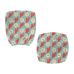 Blue Fried Egg And Bacon Pattern Print Office Chair Cover