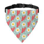 Blue Fried Egg And Bacon Pattern Print Over The Collar Dog Bandana