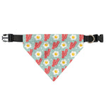 Blue Fried Egg And Bacon Pattern Print Over The Collar Dog Bandana