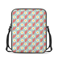 Blue Fried Egg And Bacon Pattern Print Rectangular Crossbody Bag