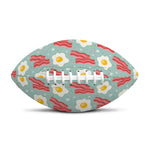 Blue Fried Egg And Bacon Pattern Print Rugby Ball