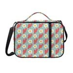 Blue Fried Egg And Bacon Pattern Print Shoulder Strap Bible Bag
