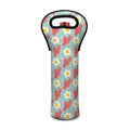 Blue Fried Egg And Bacon Pattern Print Single Neoprene Wine Tote