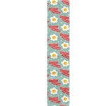 Blue Fried Egg And Bacon Pattern Print Table Runner