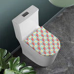 Blue Fried Egg And Bacon Pattern Print Toilet Lid Cover