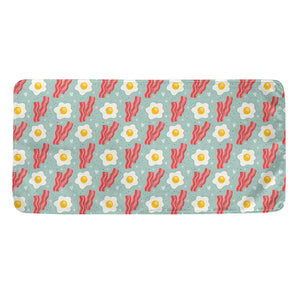 Blue Fried Egg And Bacon Pattern Print Towel