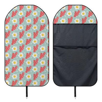 Blue Fried Egg And Bacon Pattern Print Waterproof Car Seat Cover