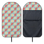 Blue Fried Egg And Bacon Pattern Print Waterproof Car Seat Cover